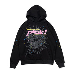 sp5der p*nk hoodie black/pink